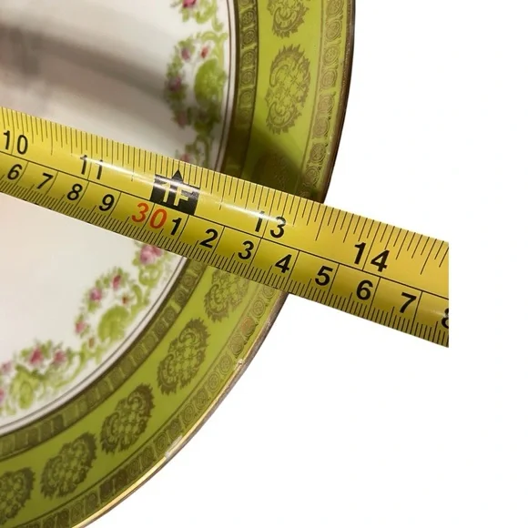 Wine Maiden Victoria Carlsbad Austria 12” Bacchante Kaufmann Bowl Green Gold Lg - Picture 5 of 10